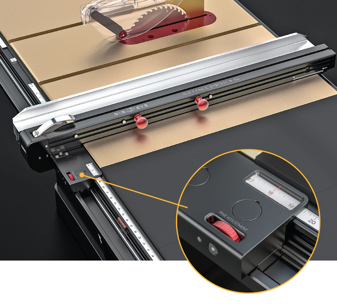 BIG EYE B-52 Rip Fence System fits your 52" (1.320 mm) rail length.